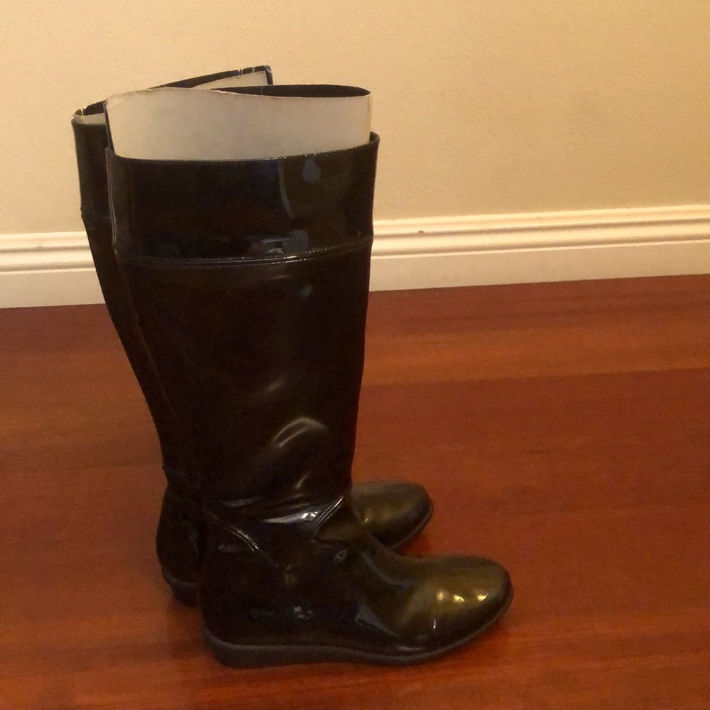 Cole Haan Nike Air waterproof black patent leather boots size 6 1/2